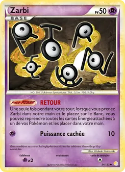 Carte Zarbi de l'extension HeartGold SoulSilver, numéro 54/123