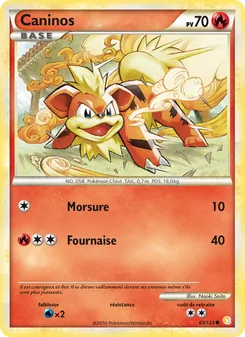 Carte Caninos de l'extension HeartGold SoulSilver, numéro 65/123