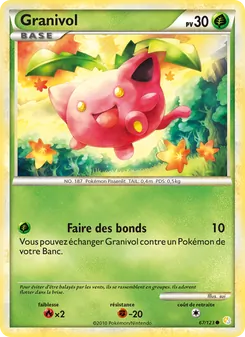 Carte Granivol de l'extension HeartGold SoulSilver, numéro 67/123