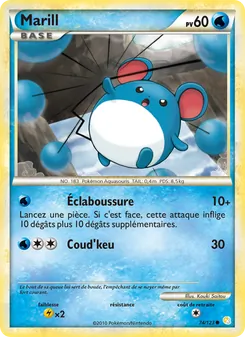 Carte Marill de l'extension HeartGold SoulSilver, numéro 74/123