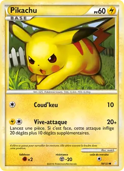 Carte Pikachu de l'extension HeartGold SoulSilver, numéro 78/123