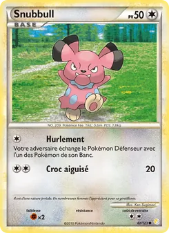 Carte Snubbull de l'extension HeartGold SoulSilver, numéro 82/123
