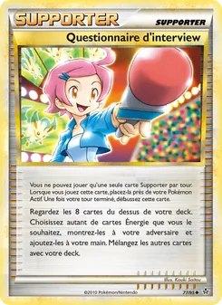 Carte Questionnaire d’interview de l'extension Déchaînement, numéro 77/95