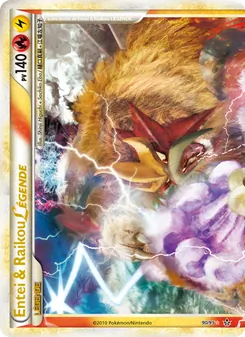 Carte Entei & Raikou LÉGENDE (haut) de l'extension Déchaînement, numéro 90/95