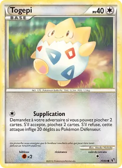 Carte Togepi de l'extension Indomptable, numéro 70/90