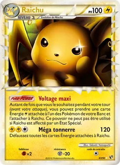 Carte Raichu de l'extension Indomptable, numéro 83/90