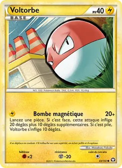 Carte Voltorbe de l'extension Triomphant, numéro 83/102