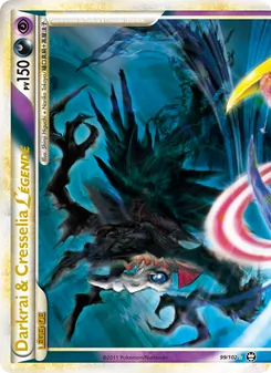 Carte Darkrai & Cresselia LÉGENDE de l'extension Triomphant, numéro 99/102