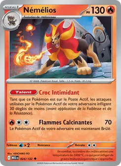 Carte Némélios de l'extension Méga-Évolution, numéro 024/132