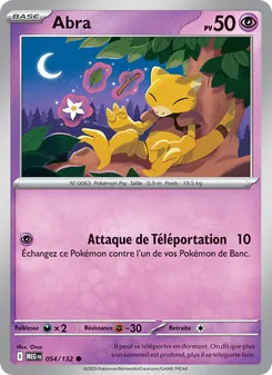 Carte Abra de l'extension Méga-Évolution, numéro 054/132
