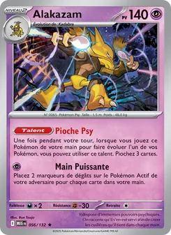 Carte Alakazam de l'extension Méga-Évolution, numéro 056/132