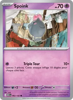 Carte Spoink de l'extension Méga-Évolution, numéro 062/132