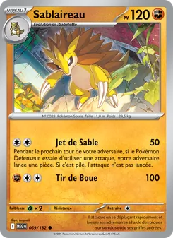 Carte Sablaireau de l'extension Méga-Évolution, numéro 069/132