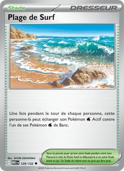 Carte Plage de Surf de l'extension Méga-Évolution, numéro 129/132