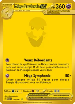 Carte Méga-Gardevoir-ex de l'extension Méga-Évolution, numéro 187/132