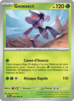 Carte Genesect de l'extension Flammes Fantasmagoriques, numéro 008/94