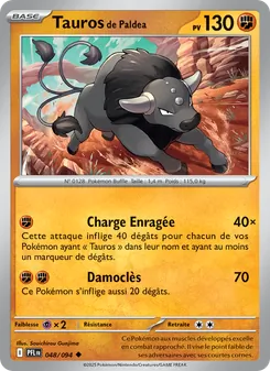 Carte Tauros de Paldea de l'extension Flammes Fantasmagoriques, numéro 048/94