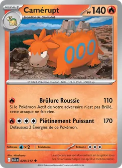 Carte Camérupt de l'extension Héros Transcendants, numéro 028/217