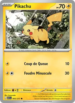 Carte Pikachu de l'extension Héros Transcendants, numéro 055/217