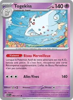 Carte Togekiss de l'extension Héros Transcendants, numéro 082/217