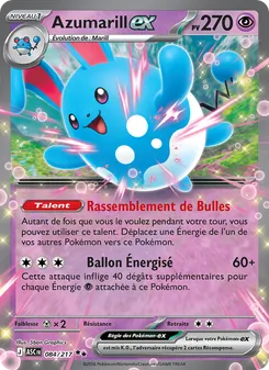 Carte Azumarill-ex de l'extension Héros Transcendants, numéro 084/217