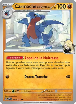 Carte Carmache de Cynthia de l'extension Héros Transcendants, numéro 110/217