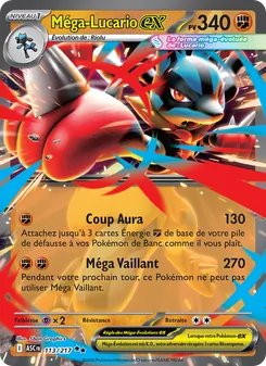 Carte Méga-Lucario-ex de l'extension Héros Transcendants, numéro 113/217