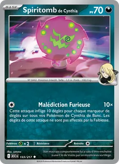 Carte Spiritomb de Cynthia de l'extension Héros Transcendants, numéro 133/217