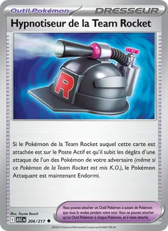 Carte Hypnotiseur de la Team Rocket de l'extension Héros Transcendants, numéro 206/217