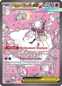 Carte Méga-Diancie-ex de l'extension Héros Transcendants, numéro 282/217