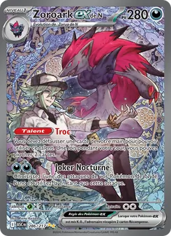 Carte Zoroark-ex de N de l'extension Héros Transcendants, numéro 286/217