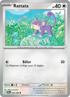 Carte Rattata de l'extension Équilibre Parfait, numéro 060/88