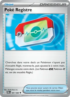 Carte Poké Registre de l'extension Équilibre Parfait, numéro 081/88