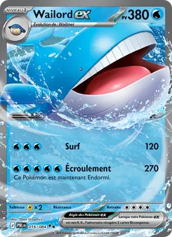 Carte Wailord-ex de l'extension Nuit Noire, numéro 016/84