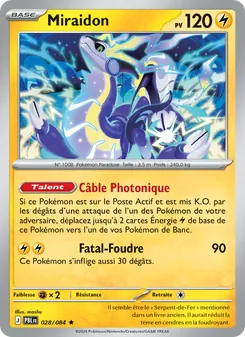 Carte Miraidon de l'extension Nuit Noire, numéro 028/84