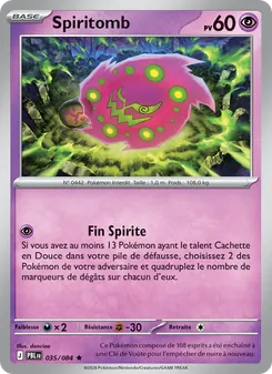 Carte Spiritomb de l'extension Nuit Noire, numéro 035/84