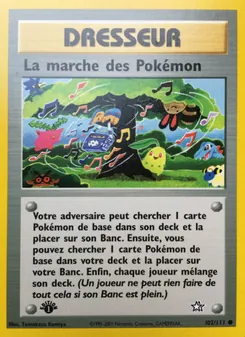 Carte La marche des Pokémon de l'extension Neo Genesis, numéro 102/111