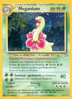 Carte Méganium de l'extension Neo Genesis, numéro 11/111