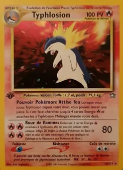 Carte Typhlosion de l'extension Neo Genesis, numéro 18/111