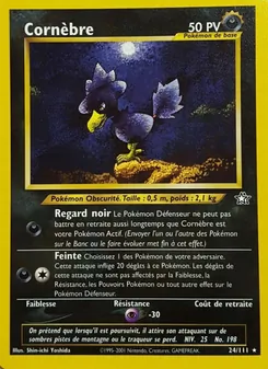 Carte Cornèbre de l'extension Neo Genesis, numéro 24/111