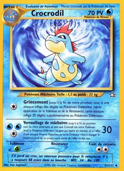 Carte Crocrodil de l'extension Neo Genesis, numéro 31/111