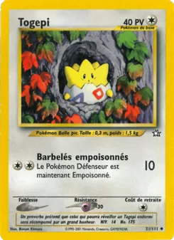 Carte Togepi de l'extension Neo Genesis, numéro 51/111