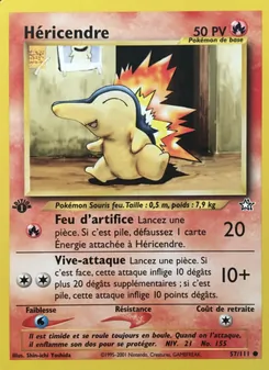 Carte Héricendre de l'extension Neo Genesis, numéro 57/111
