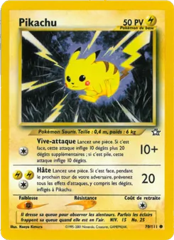 Carte Pikachu de l'extension Neo Genesis, numéro 70/111