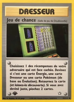 Carte Jeu de chance de l'extension Neo Genesis, numéro 92/111