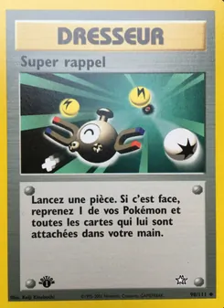Carte Super rappel de l'extension Neo Genesis, numéro 98/111