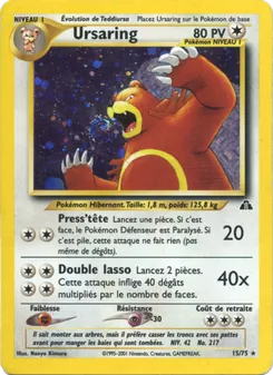 Carte Ursaring de l'extension Neo Discovery, numéro 15/75