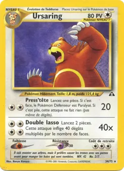 Carte Ursaring de l'extension Neo Discovery, numéro 34/75