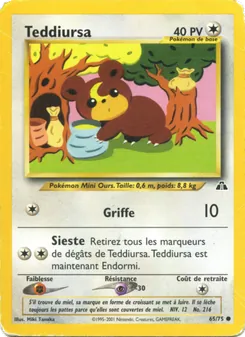 Carte Teddiursa de l'extension Neo Discovery, numéro 65/75