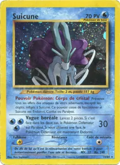Carte Suicune de l'extension Neo Revelation, numéro 14/64